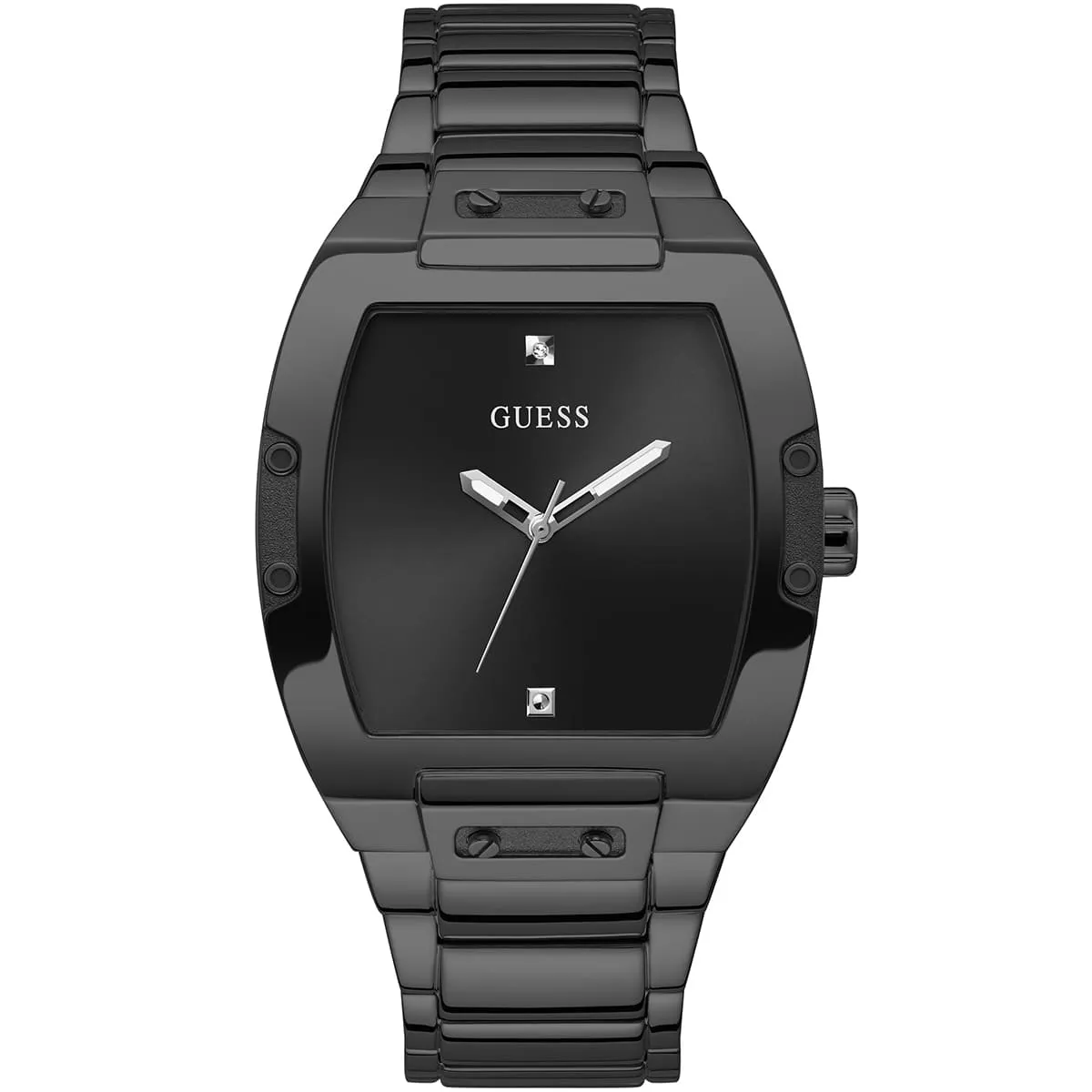 gw0387g3-guess-watch-men-square-black-dial-metal-stainless-steel-strap-quartz-battery-analog-three-hand-phoenix ساعة جيس للرجال GW0387G3 - الصورة 1
