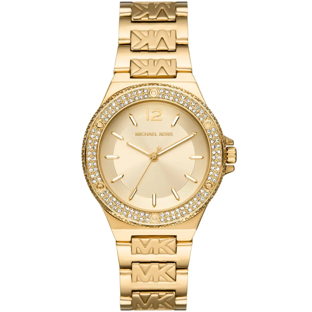 mk7339-michael-kors-watch-women-gold-dial-metal-stainless-steel-golden-strap-quartz-battery-analog-three-hand-crystals-lennox ساعة مايكل كورس للنساء MK7339 - الصورة 1
