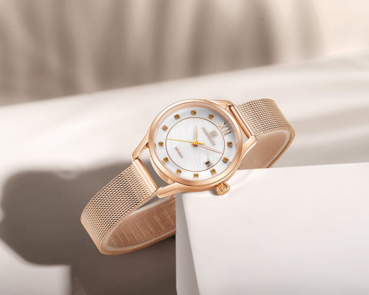 ساعة نافي فورس حريمي NF5010S-RG-Y-RG