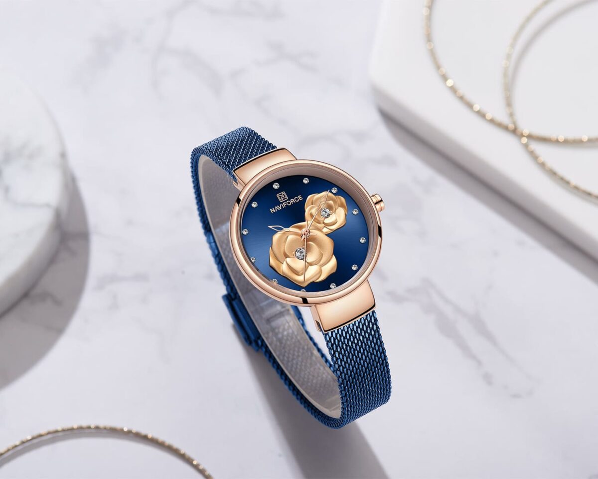 ساعة نافي فورس حريمي NF5013-RG-BE-BE