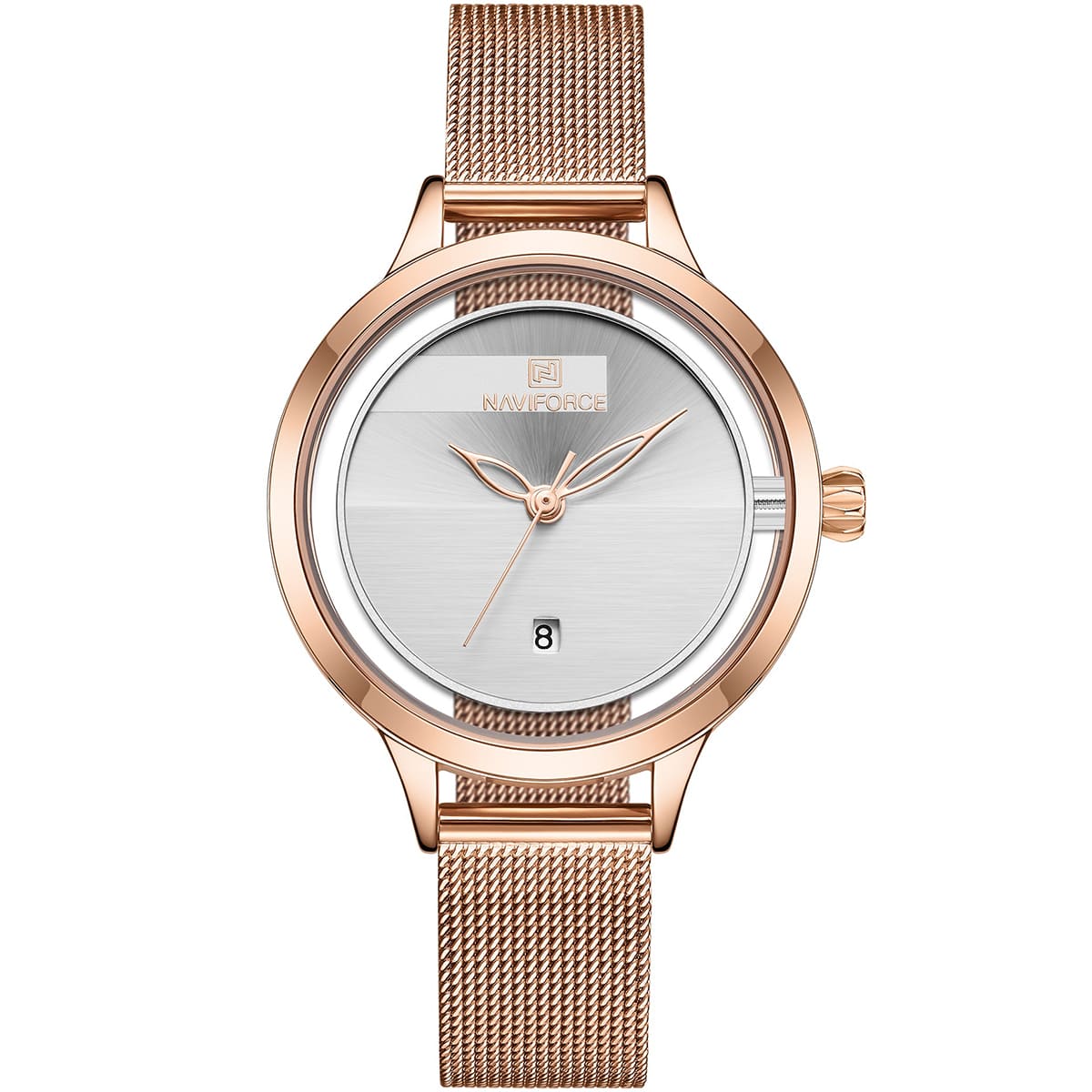 ساعة نافي فورس حريمي NF5014-RG-W 1 ساعة نافي فورس حريمي NF5014-RG-W