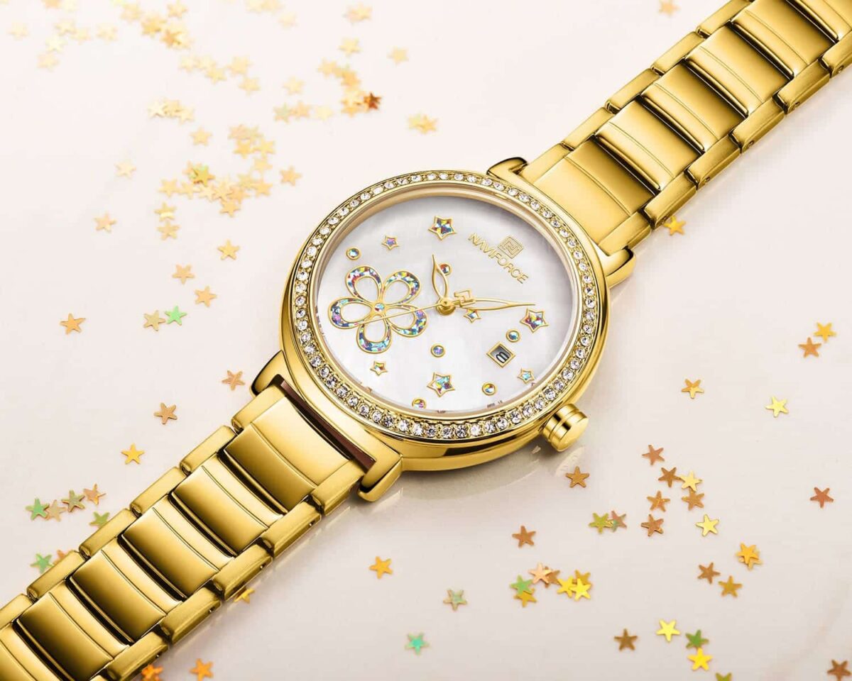 ساعة نافي فورس حريمي NF5016-G-W