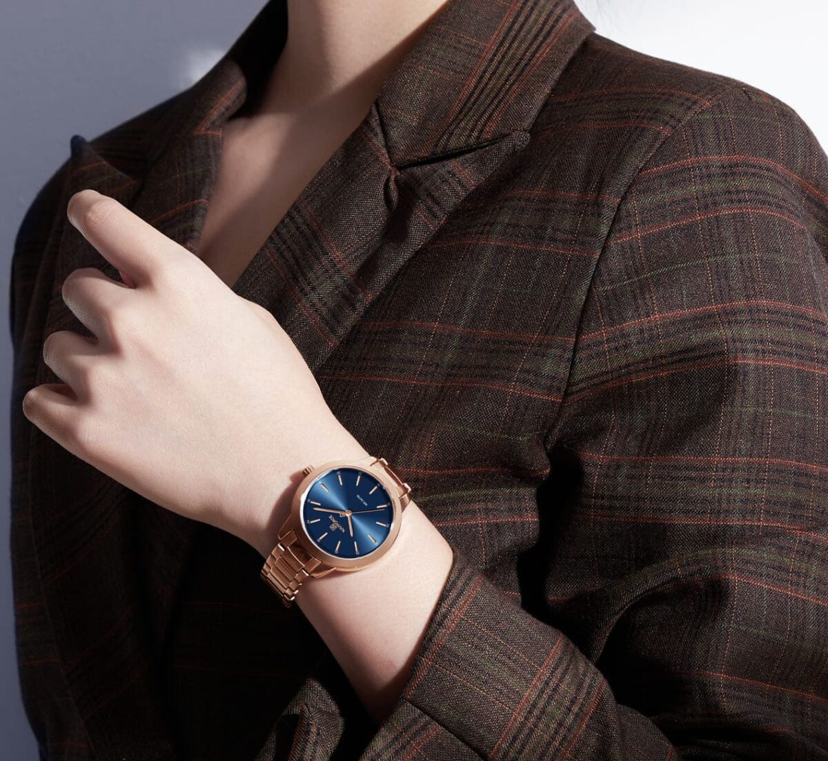 ساعة نافي فورس حريمي NF5025-RG-BE