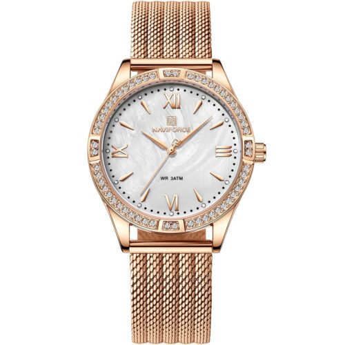 ساعة نافي فورس حريمي NF5028-RG-W