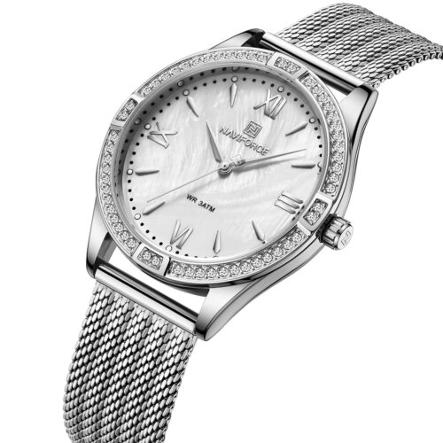 ساعة نافي فورس حريمي NF5028-S-W