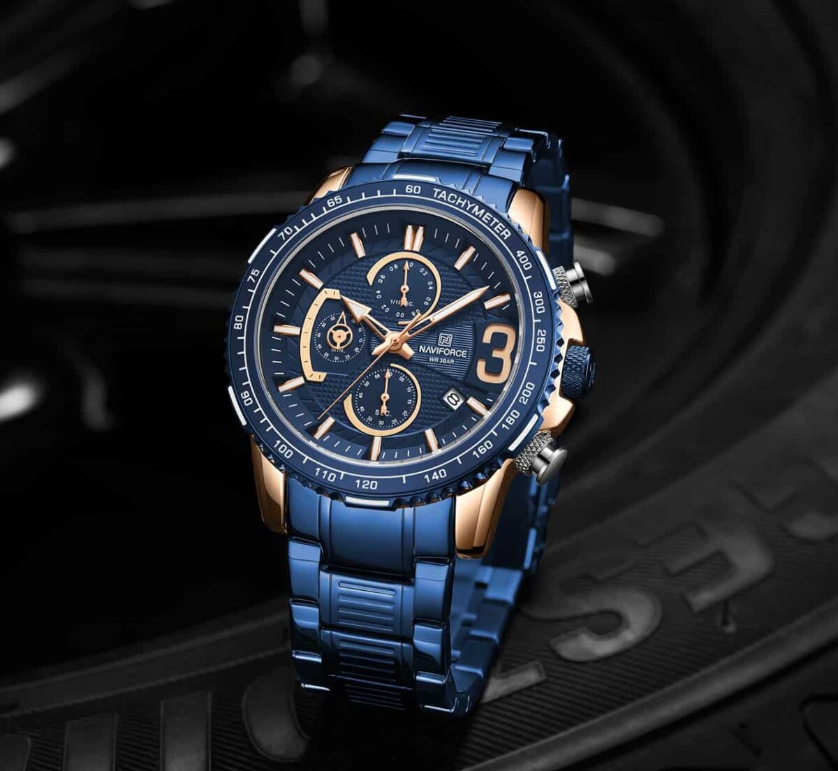 ساعة نافي فورس رجالي NF8017-RG-BE