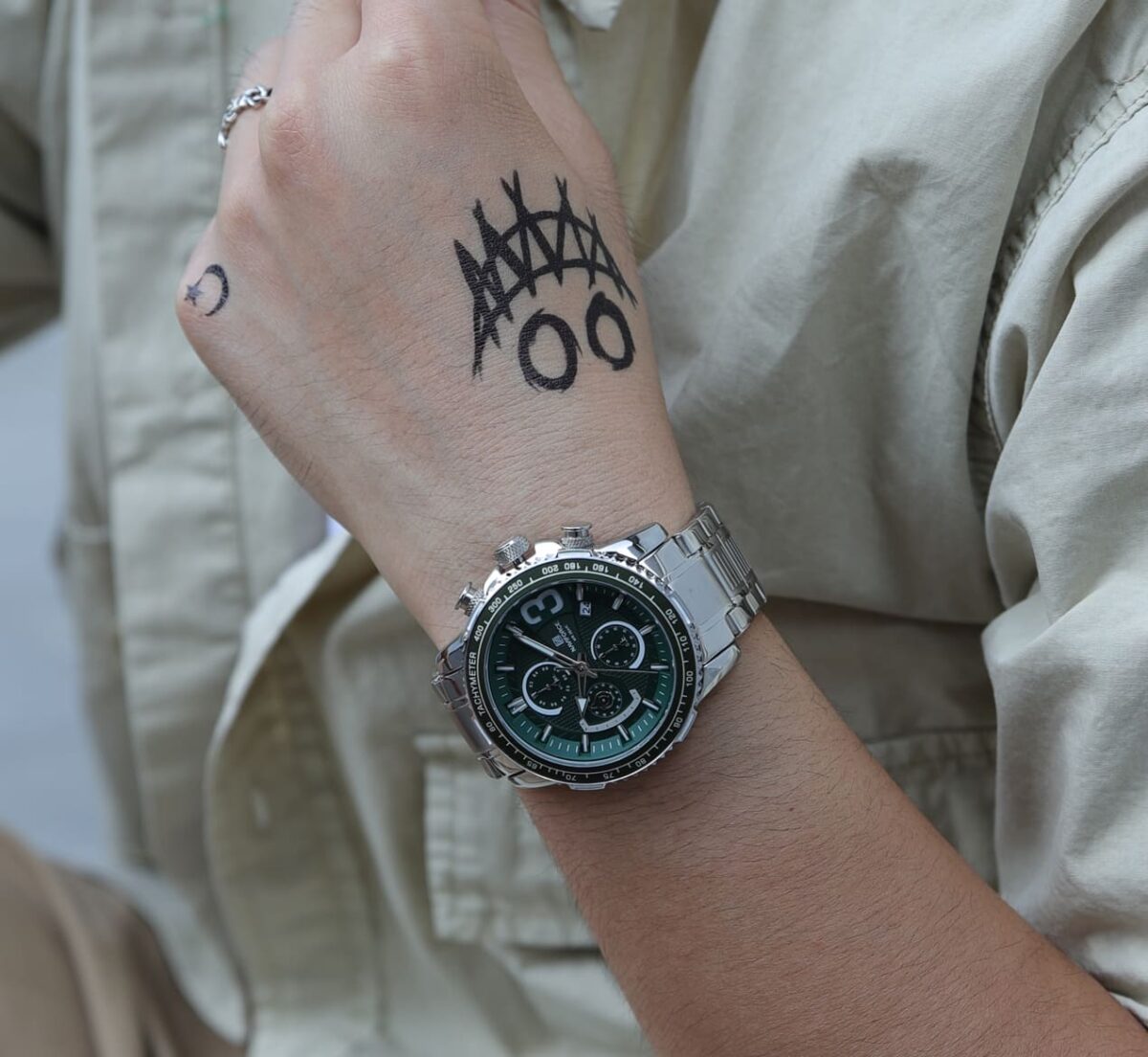 ساعة نافي فورس رجالي NF8017-S-GN