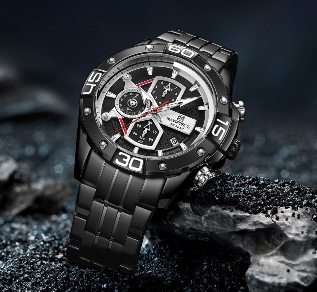 ساعة نافي فورس رجالي NF8018S-B-B-B