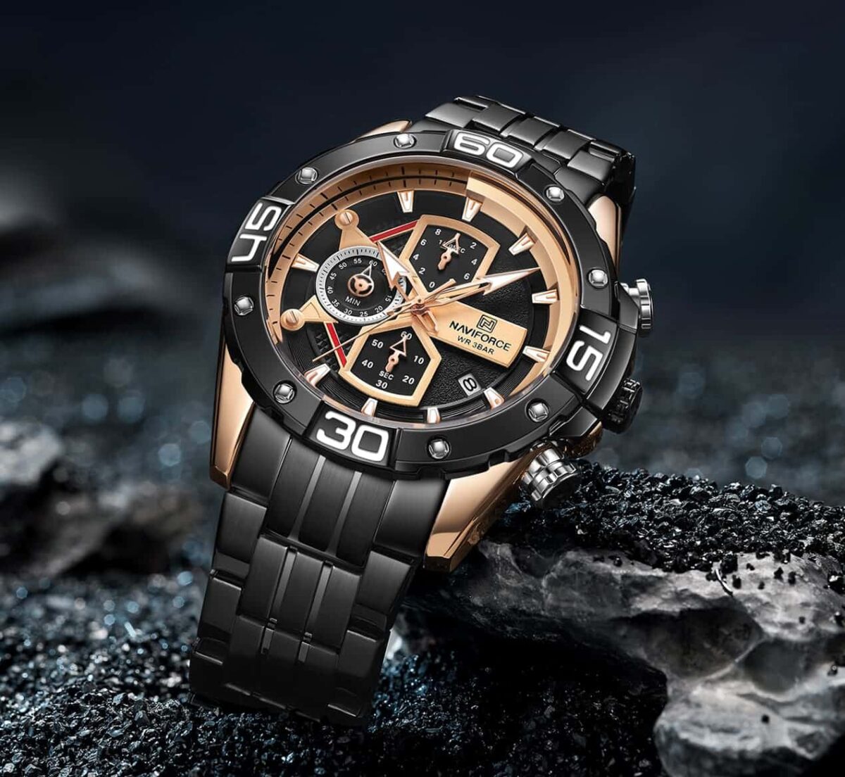 ساعة نافي فورس رجالي NF8018S-RG-B-B