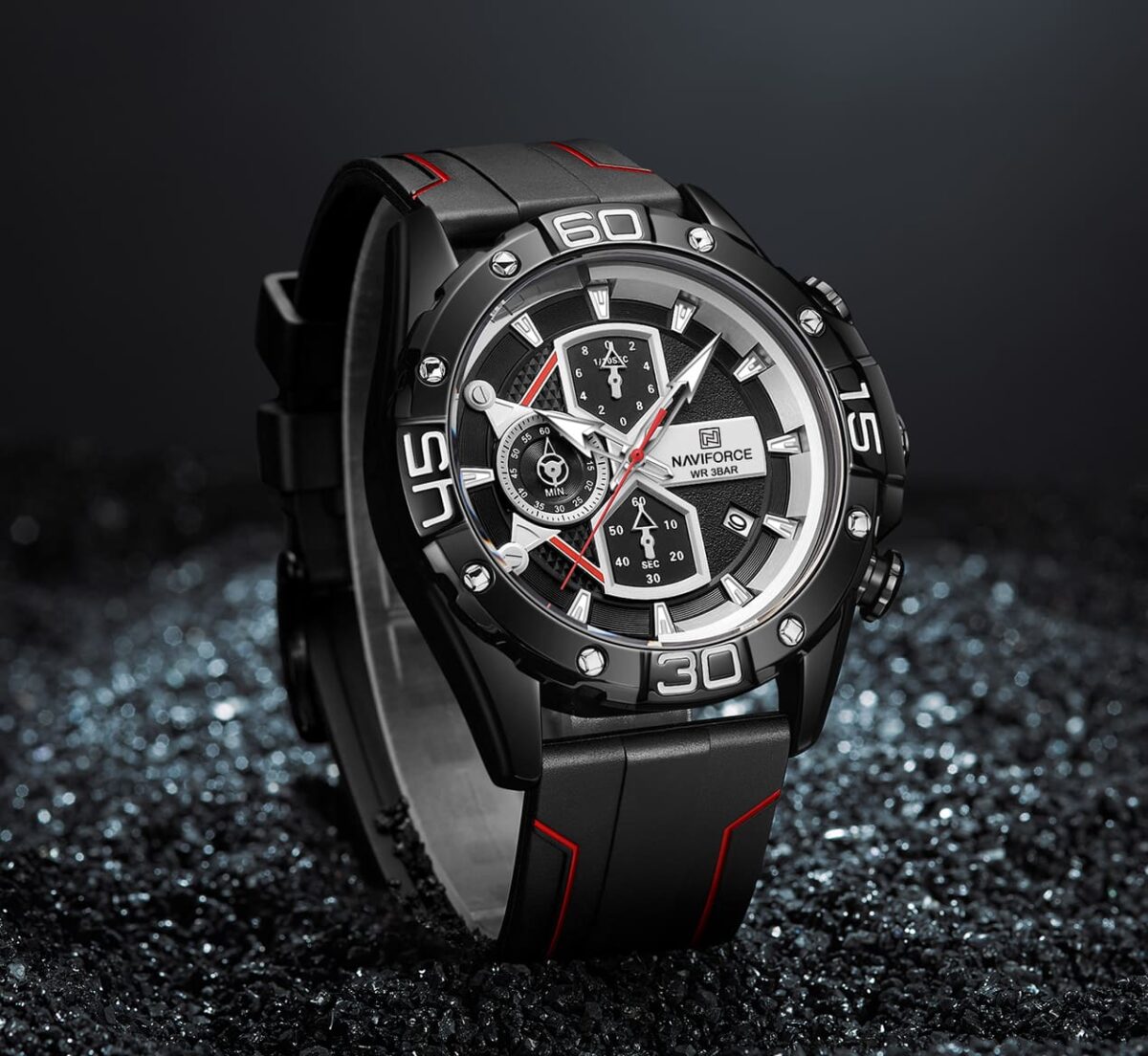 ساعة نافي فورس رجالي NF8018T-B-B-R