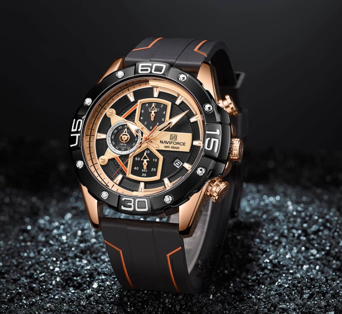 ساعة نافي فورس رجالي NF8018T-RG-B-O