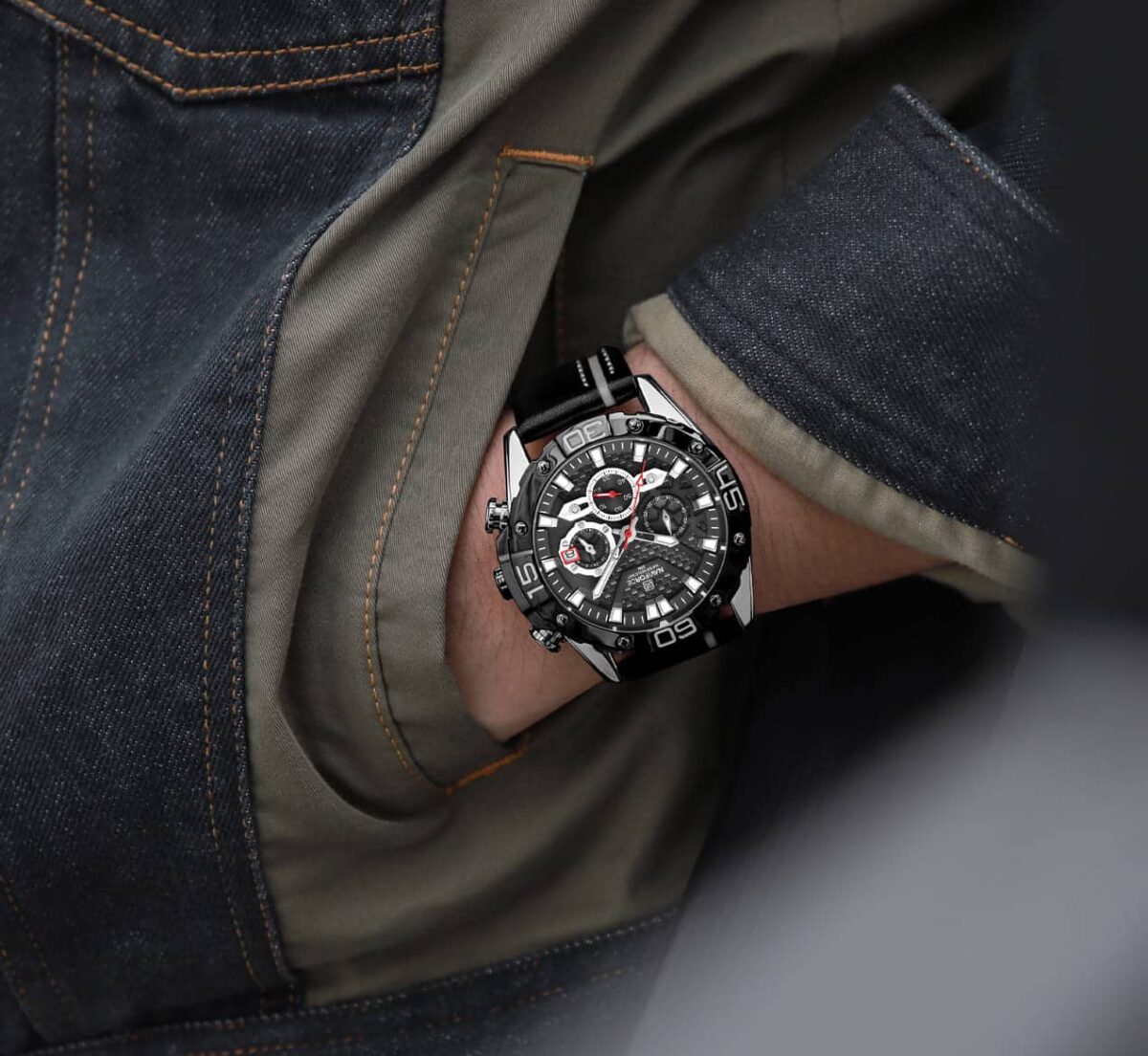 ساعة نافي فورس رجالي NF8019L-S-B