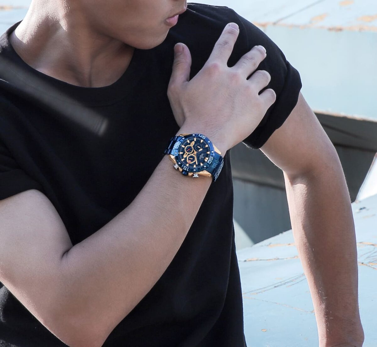 ساعة نافي فورس رجالي NF8019S-RG-BE-BE