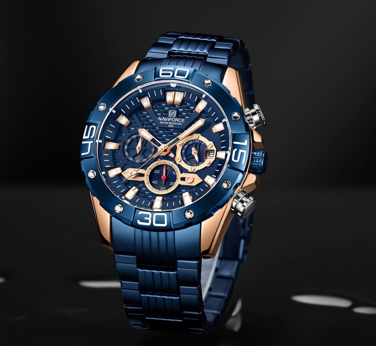 ساعة نافي فورس رجالي NF8019S-RG-BE-BE