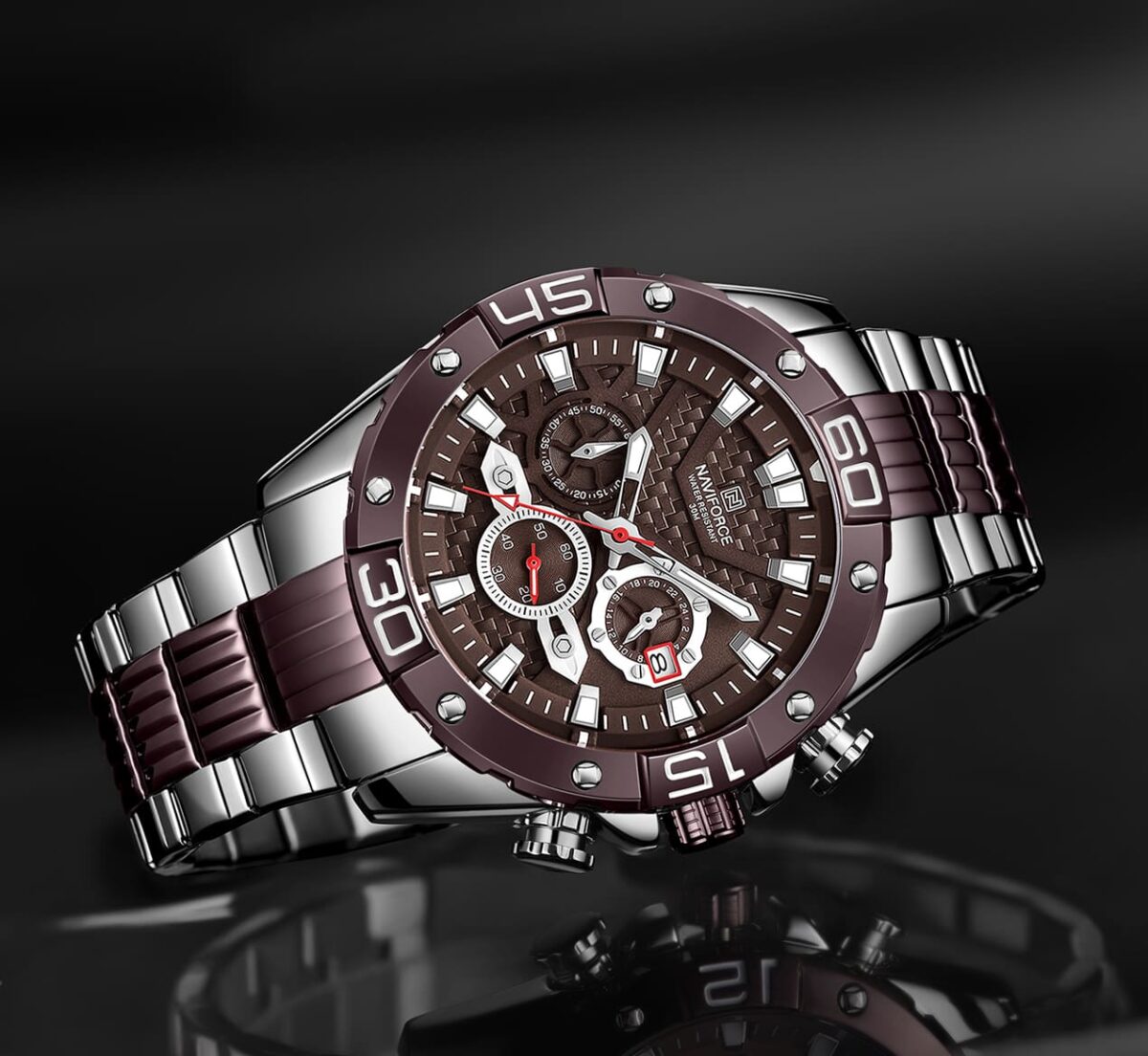 ساعة نافي فورس رجالي NF8019S-S-CE