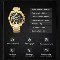 ساعة نافي فورس رجالي NF8021-G-B