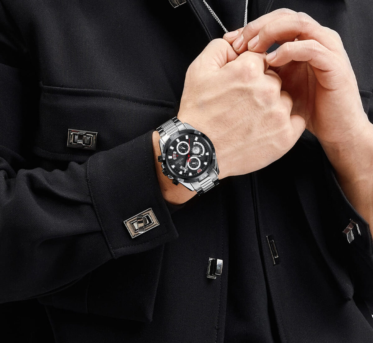 ساعة نافي فورس رجالي NF8021-S-B