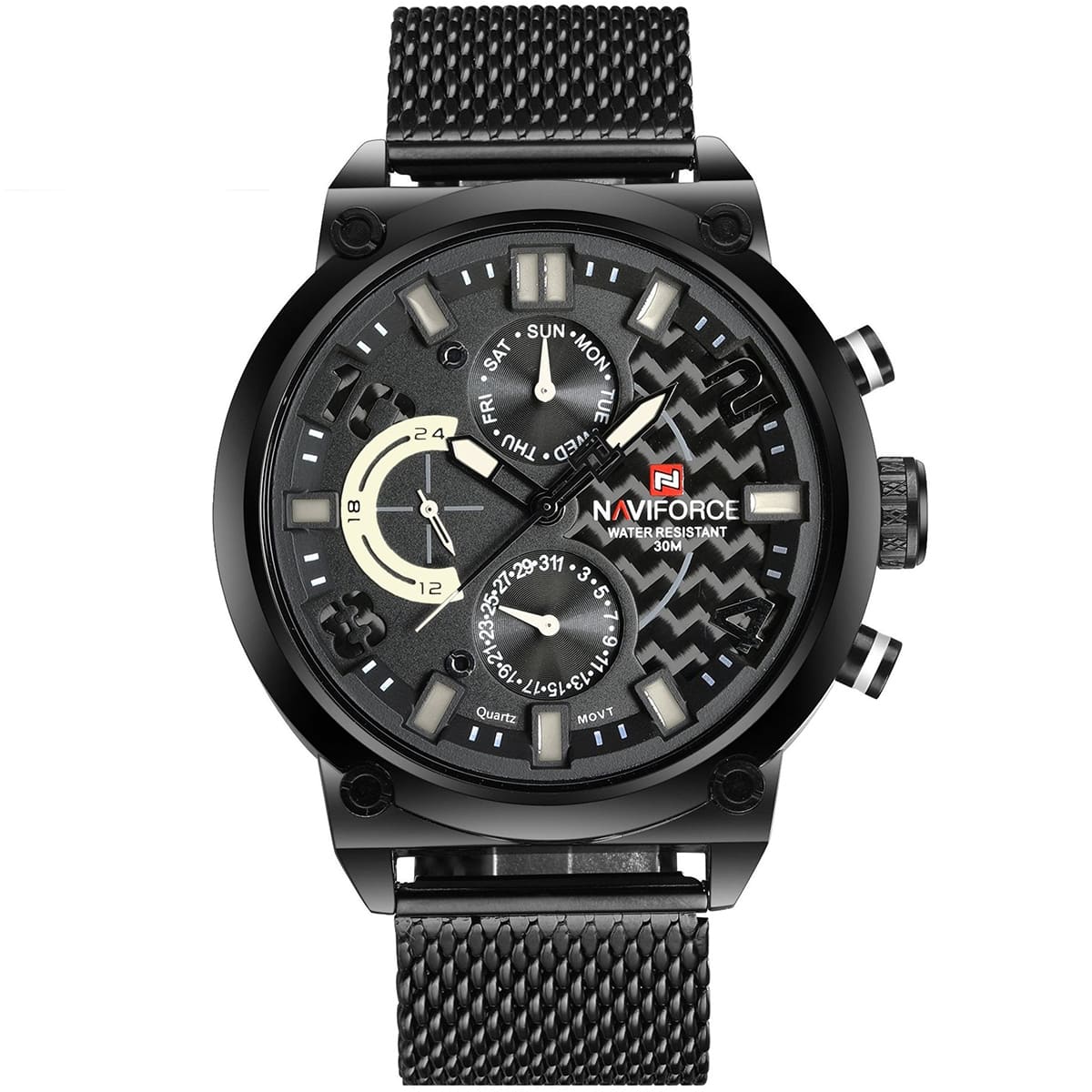 ساعة نافي فورس رجالي NF9068S-B-W-B 1 ساعة نافي فورس رجالي NF9068S-B-W-B