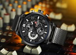 ساعة نافي فورس رجالي NF9068S-B-W-B