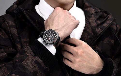 ساعة نافي فورس رجالي NF9093-B-B-W