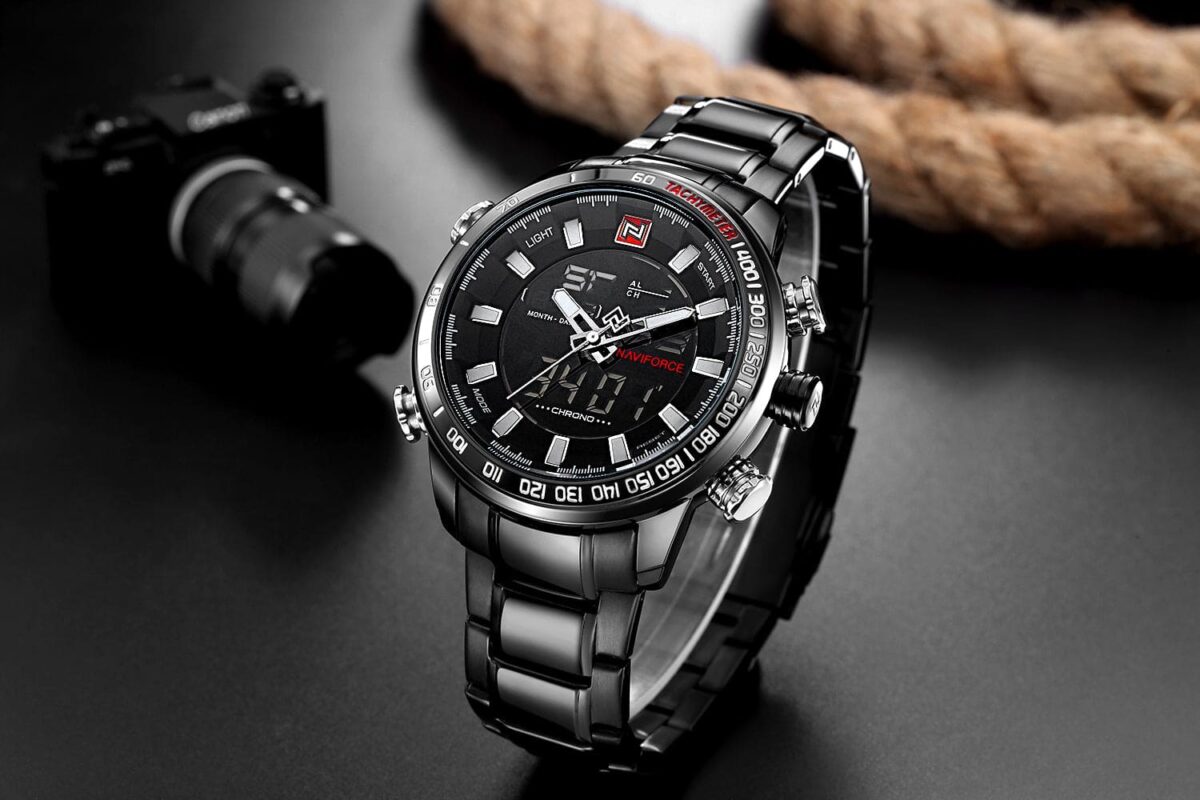 ساعة نافي فورس رجالي NF9093-B-B-W