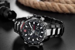 ساعة نافي فورس رجالي NF9093-B-B-W