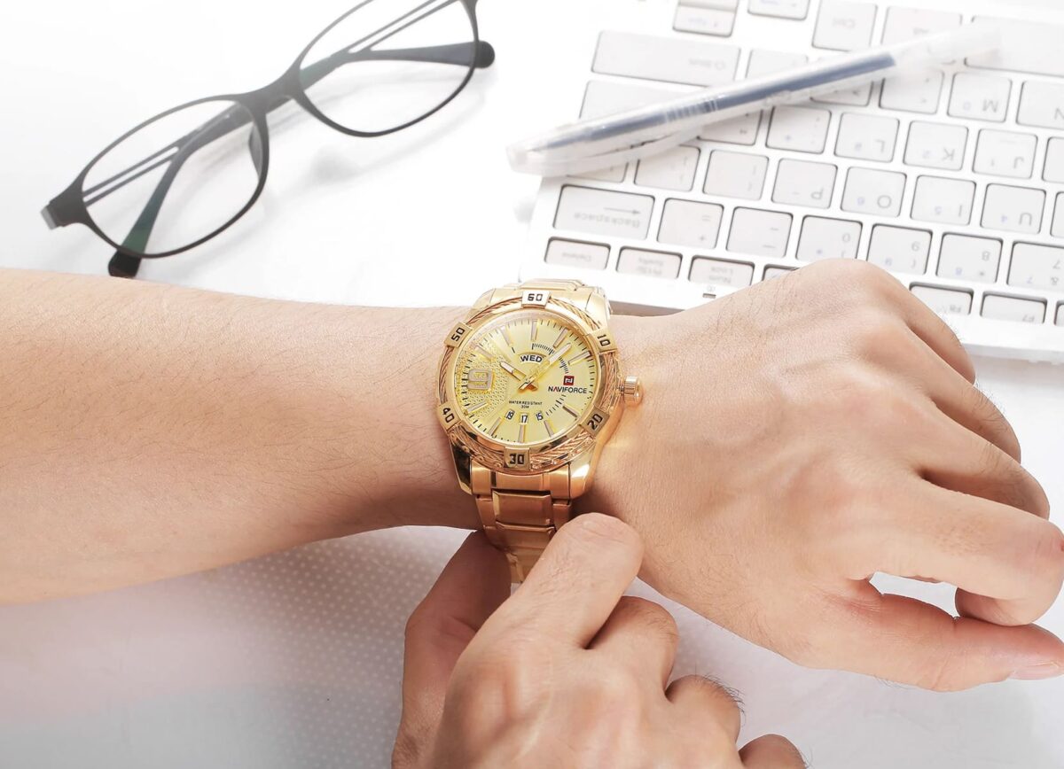 ساعة نافي فورس رجالي NF9117S-G-G