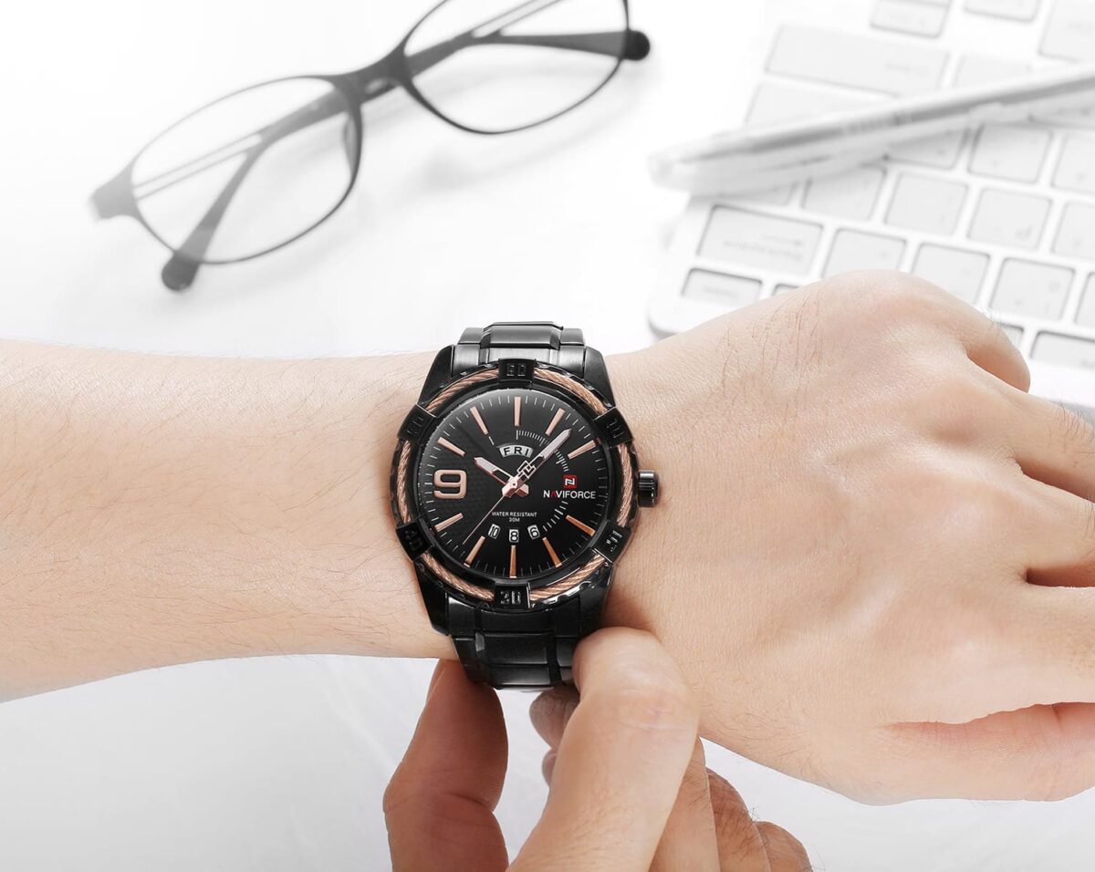 ساعة نافي فورس رجالي NF9117S-S-W