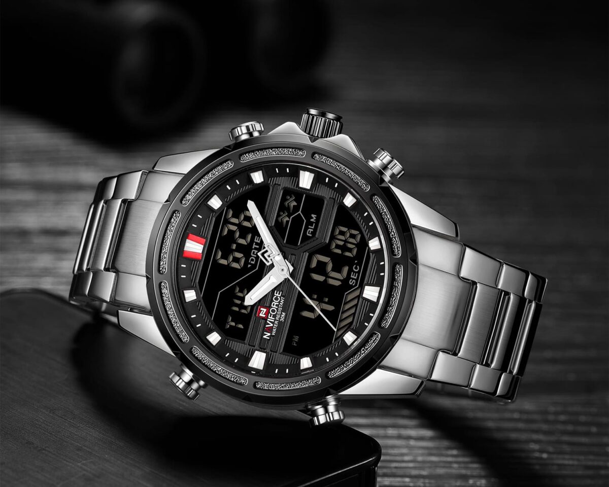 ساعة نافي فورس رجالي NF9138S-S-B-W