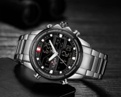 ساعة نافي فورس رجالي NF9138S-S-B-W