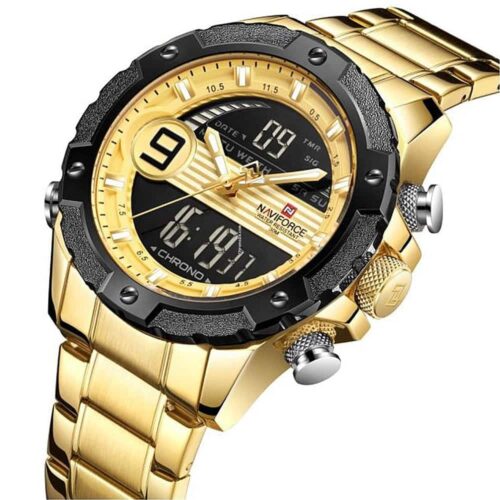 ساعة نافي فورس رجالي NF9146s-G-W-G