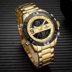 ساعة نافي فورس رجالي NF9146s-G-W-G