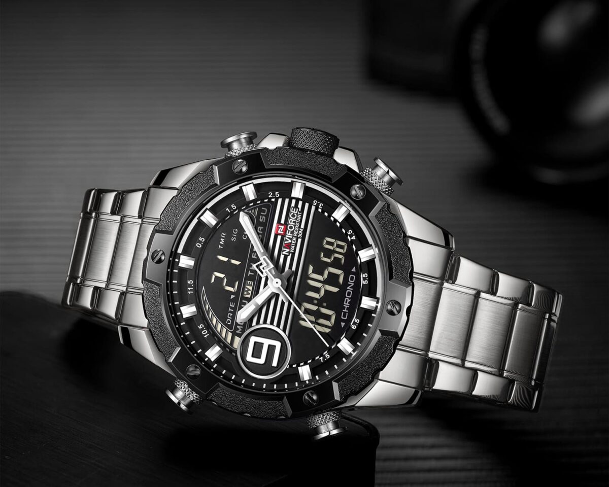 ساعة نافي فورس رجالي NF9146S-S-W-B