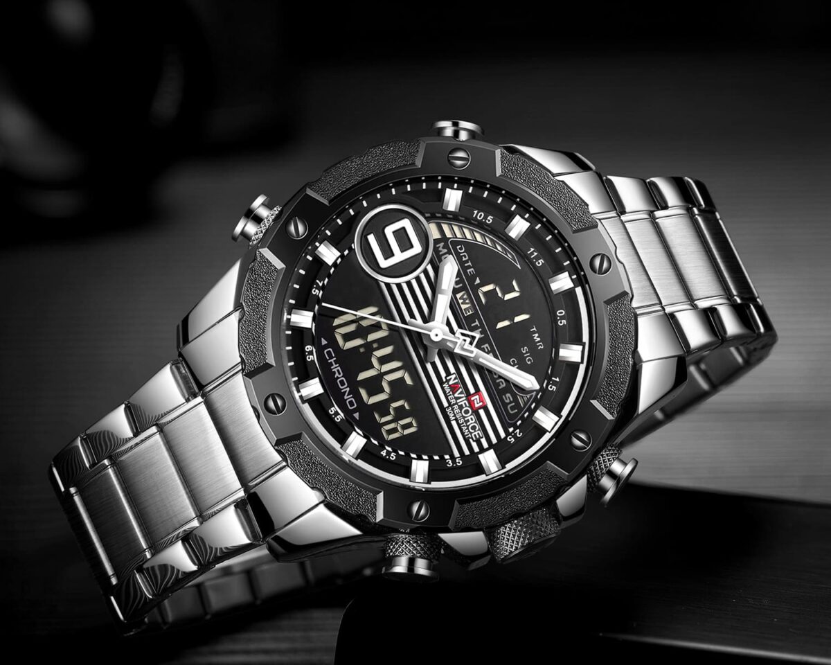 ساعة نافي فورس رجالي NF9146S-S-W-B