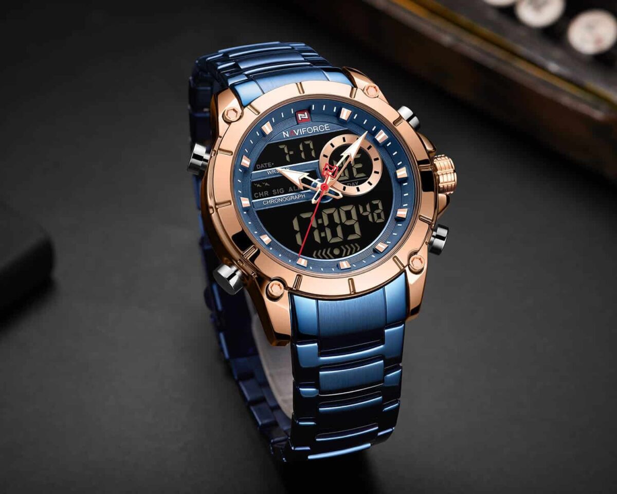 ساعة نافي فورس رجالي NF9163-RG-BE