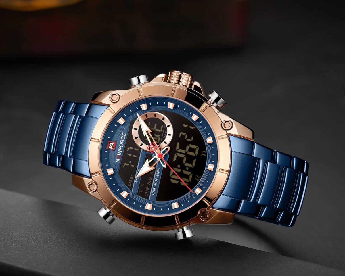 ساعة نافي فورس رجالي NF9163-RG-BE