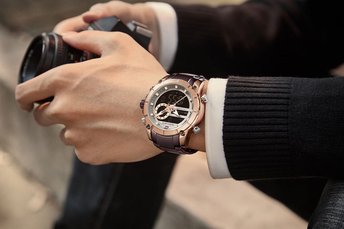 ساعة نافي فورس رجالي NF9163-RG-CE