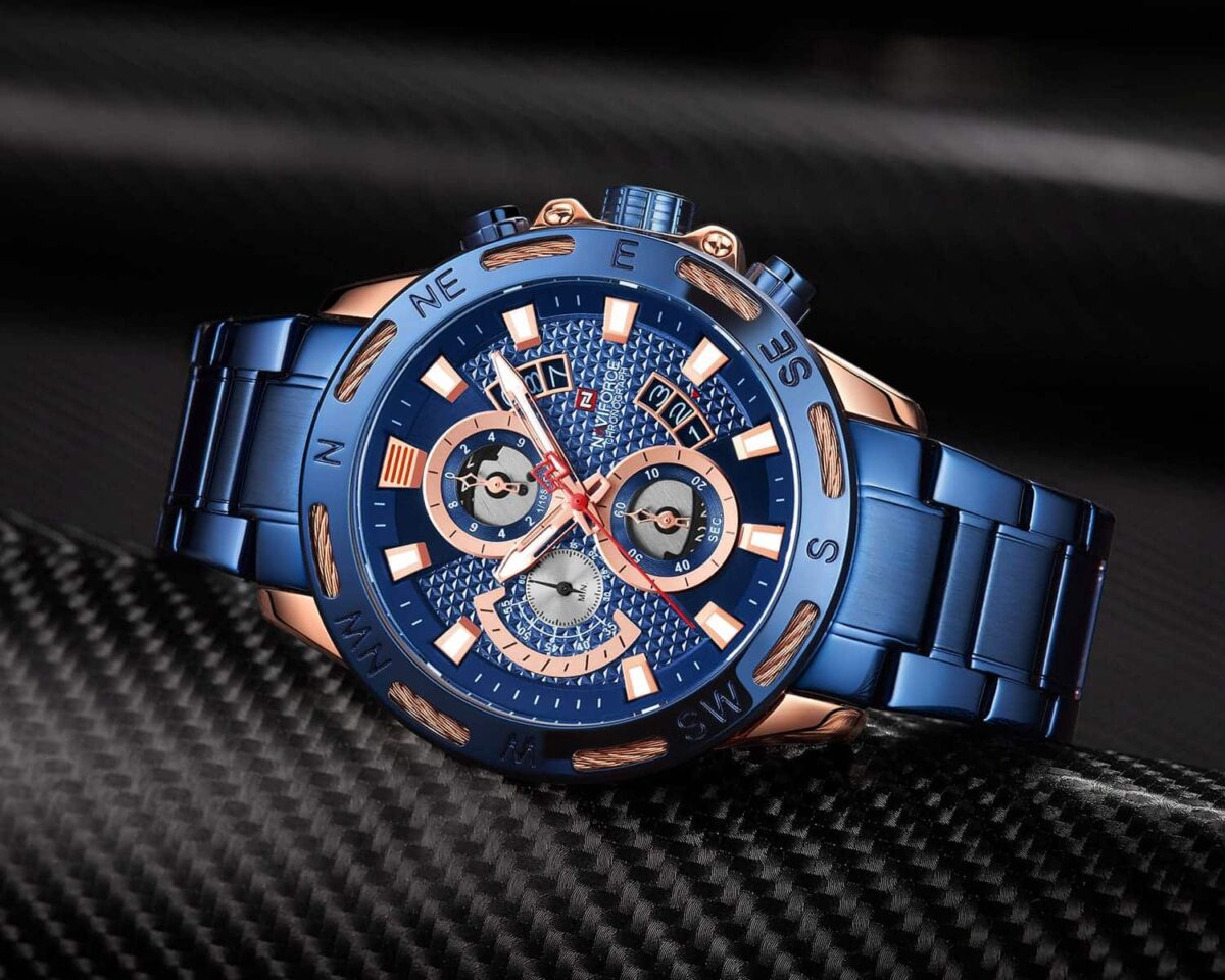 ساعة نافي فورس رجالي NF9165-RG-BE