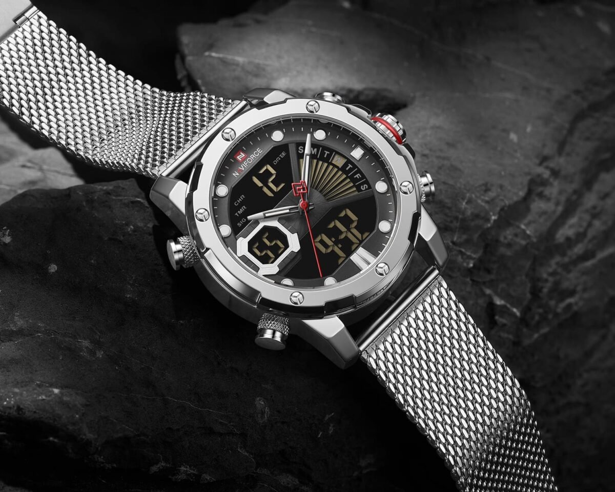 ساعة نافي فورس رجالي NF9172S-S-B-W