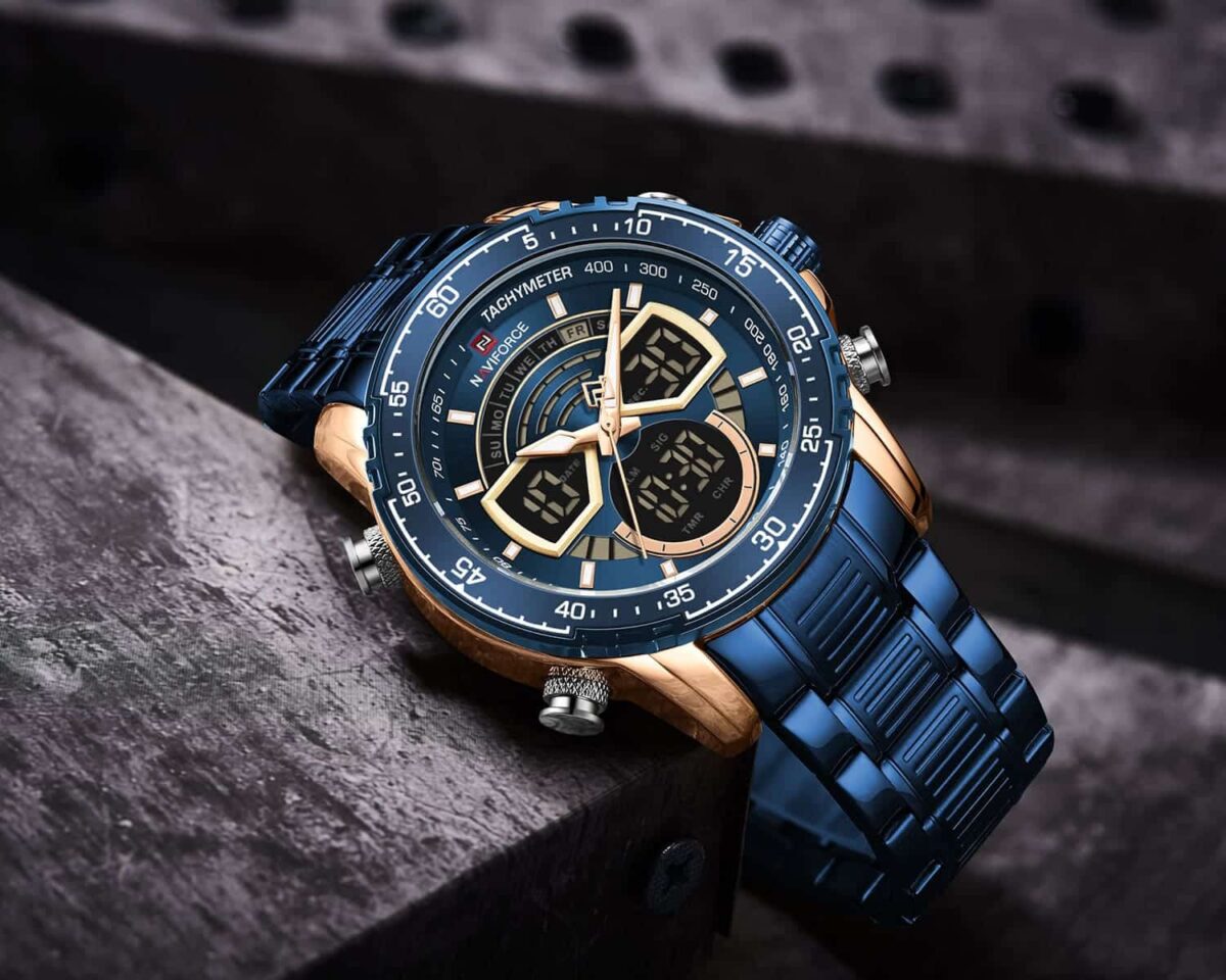 ساعة نافي فورس رجالي NF9189-RG-BE