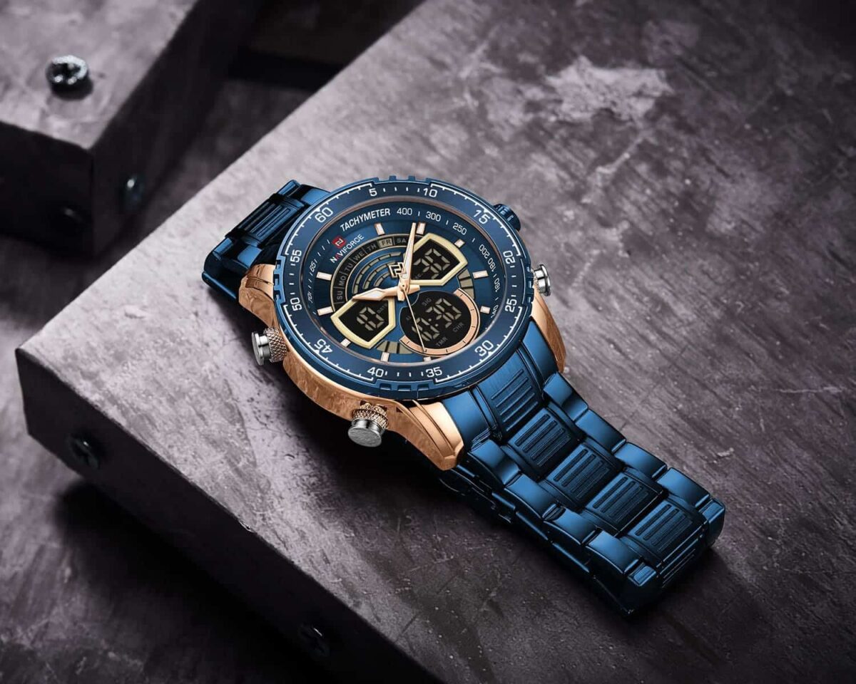 ساعة نافي فورس رجالي NF9189-RG-BE