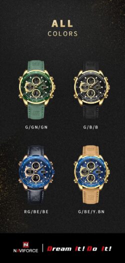 ساعة نافي فورس رجالي NF9197L-G-GN-GN