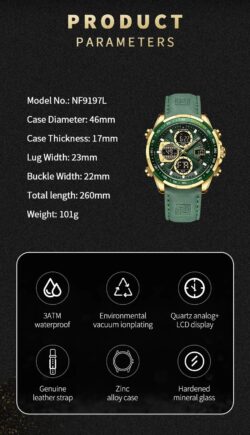 ساعة نافي فورس رجالي NF9197L-G-GN-GN