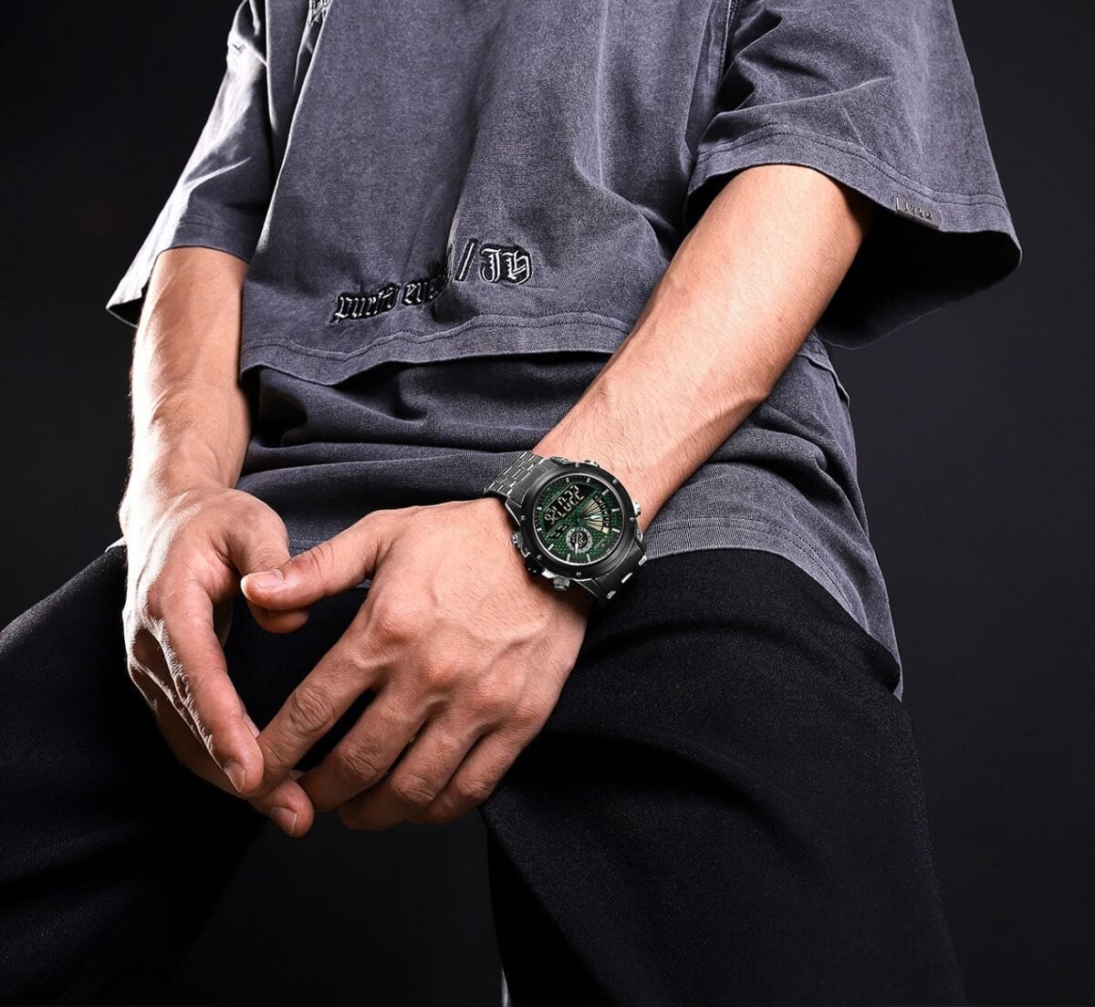 ساعة نافي فورس رجالي NF9205-S-GN