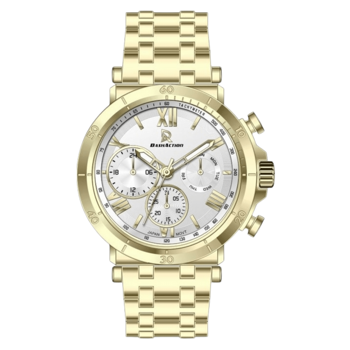 DASH ACTION Watch for Men’s Stainless Steel Analog Watch–D1934-G