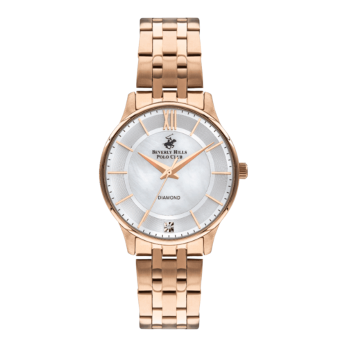 BEVERLY HILLS POLO CLUB Women’s Analog White Mop Dial Watch – BP3309X.420