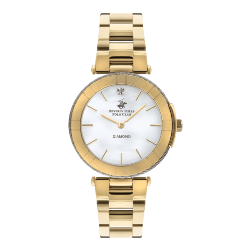 BEVERLY HILLS POLO CLUB Women’s Analog White Mop Dial Watch – BP3333X.120