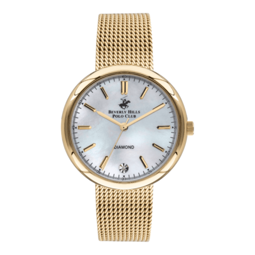 BEVERLY HILLS POLO CLUB Women’s Analog White Mop Dial Watch – BP3334X.120