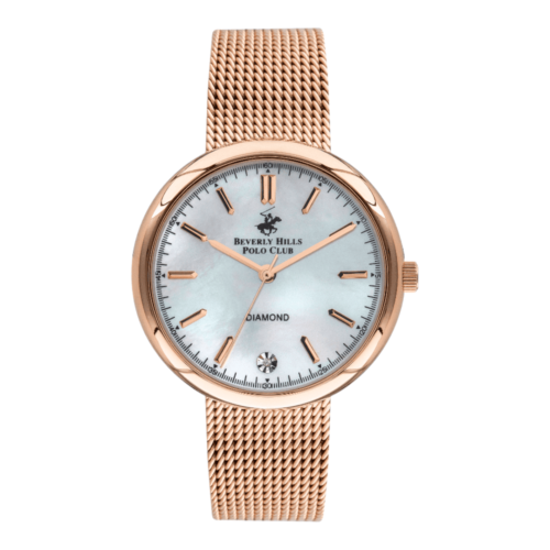 BEVERLY HILLS POLO CLUB Women’s Analog White Mop Dial Watch – BP3334X.420
