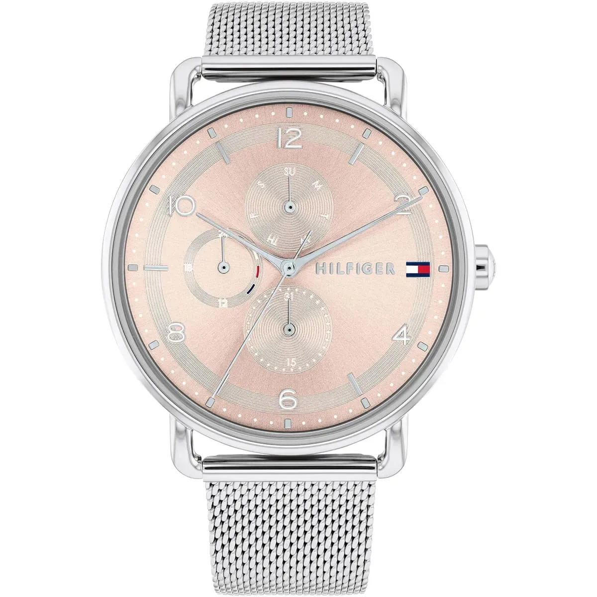 imgi_73_1782662-tommy-hilfiger-watch-women-pink-dial-mesh-metal-stainless-steel-silver-strap-quartz-battery-analog-lily ساعة تومي هيلفيغر للنساء 1782662 - الصورة 1